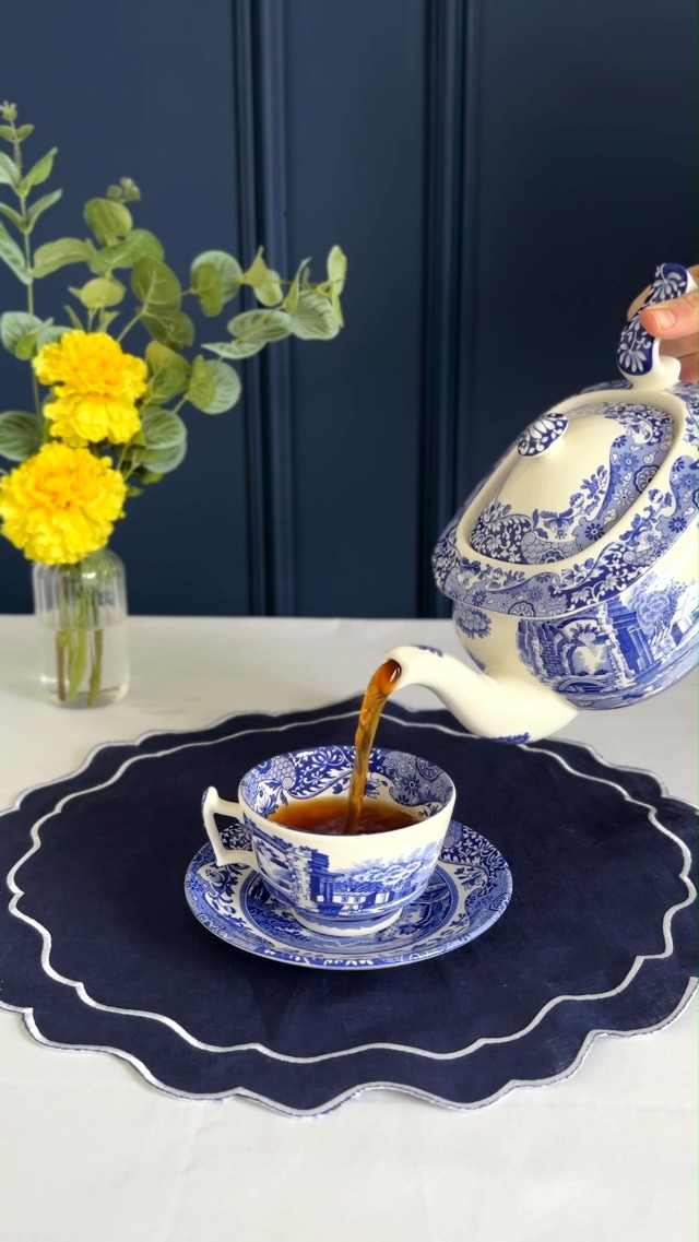 ブルーフルーテッド1/1015 Amazon.com | Portmeirion Spode Blue Italian Teacup and Saucer, 20